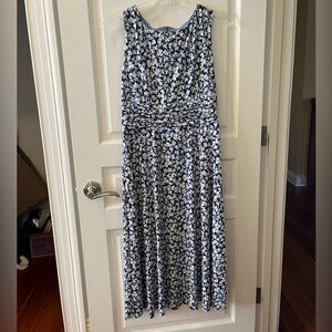 Jessica Howard Blue and White Floral Dress Size 12